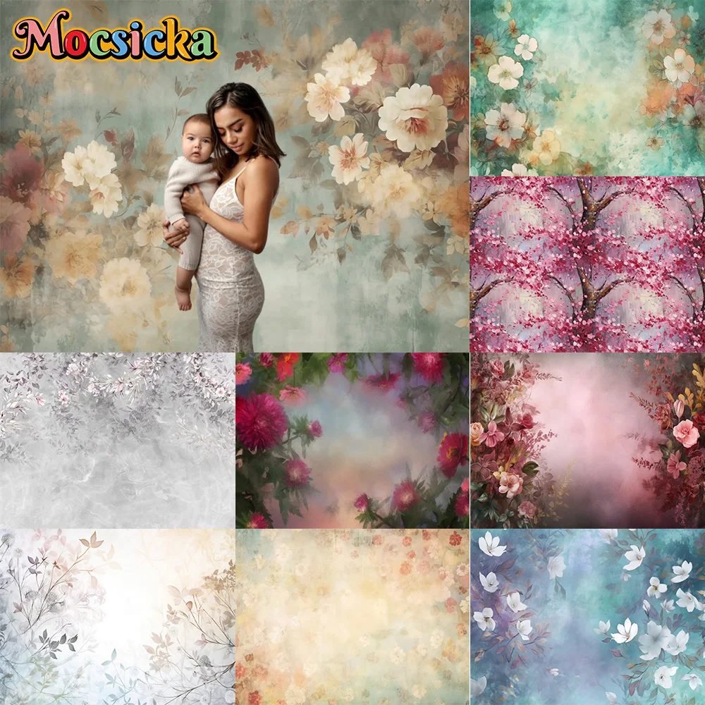 Mocsicka Photography Backdrop Abstract Hand Drawn Oil Painting Decoration Adult Pregnant Women Art Backgrounds For Photographs