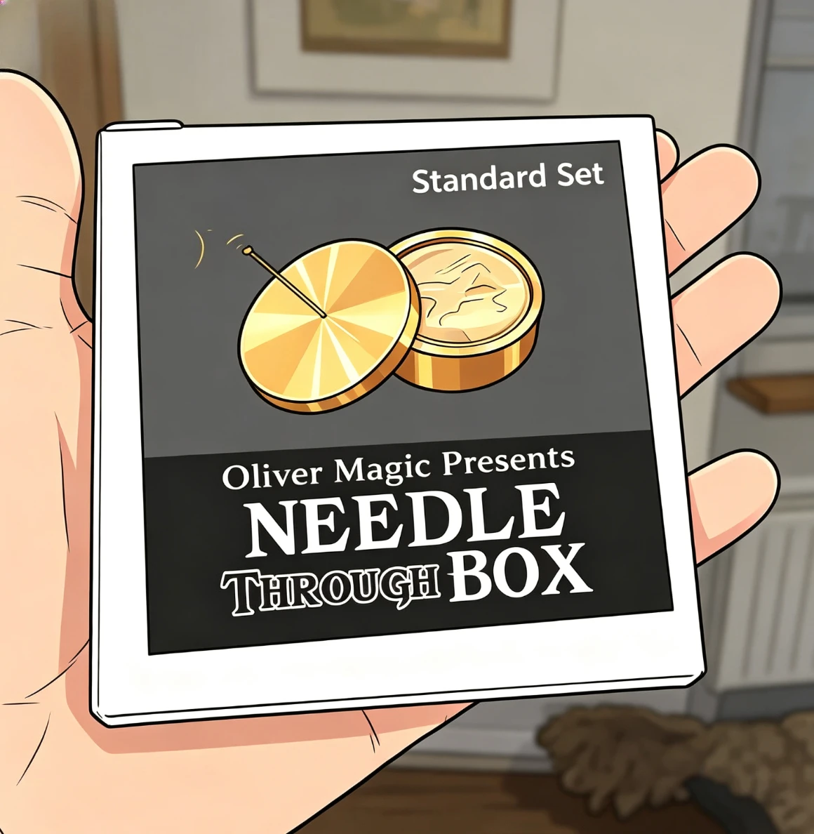 Needle Through Box by Oliver Magic Coin Appearance Magic Trick Close Up Street Performance Gimmick Prop