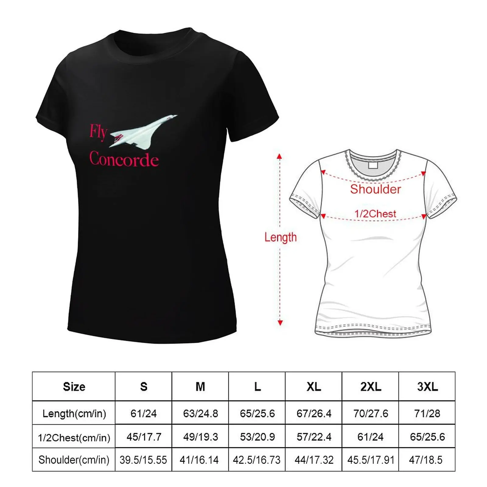 Fly Concorde T-Shirt aesthetic clothes summer top funny summer blouses woman 2024