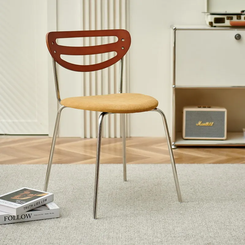 

Joylive Vintage Adult Dining Chairs Stainless Steel Chairs Simple And Modern Home Designer Dining Stools Casual Backrest Chairs