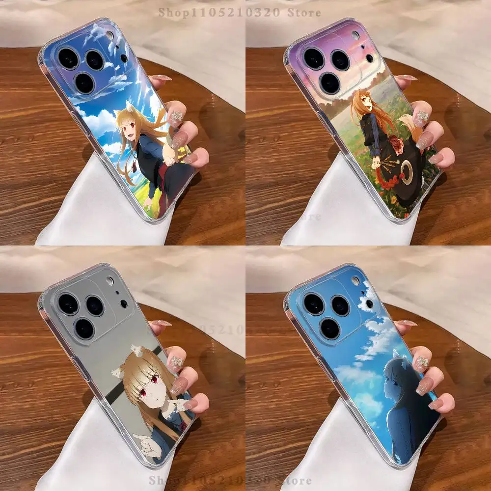 

S-Spice and Wolf Anime Phone Case For iPhone 17,16,11,15,13,14,12,Air,Mini,Plus,Pro,Max,Plus,E Clear Soft Shell