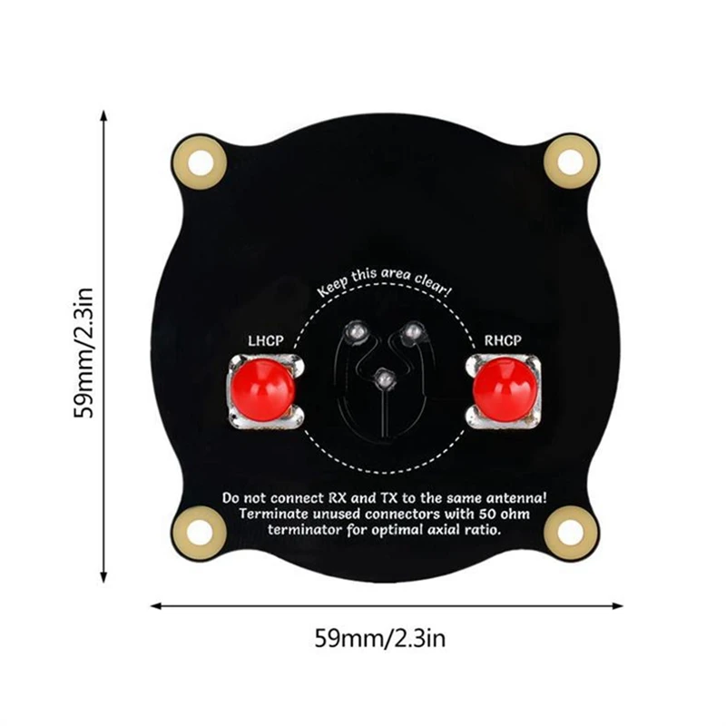 Antena Polarizada Circular para FPV Fatshark Goggles, Triple Feed Patch, RC Drone Acessórios, Direcional, 5.8Ghz