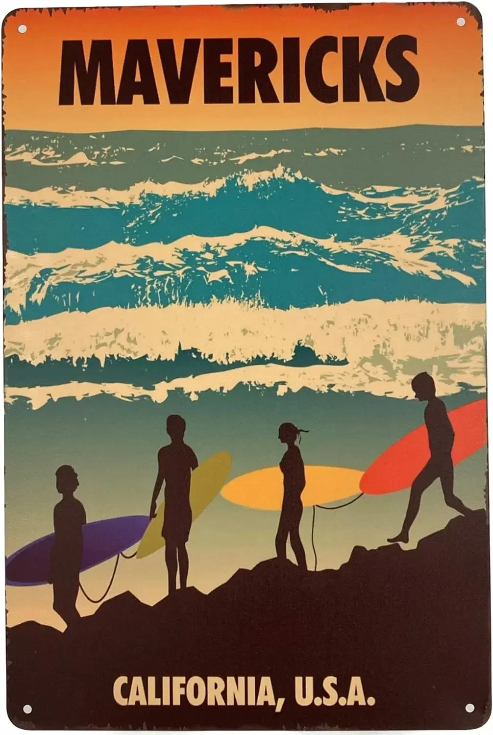 

Metal Tin Poster Surf Boards Metal Tin Signs Vintage Retro Plaque Poster for Beach Bar Club Wall Decor Home Wall Plate Pendant