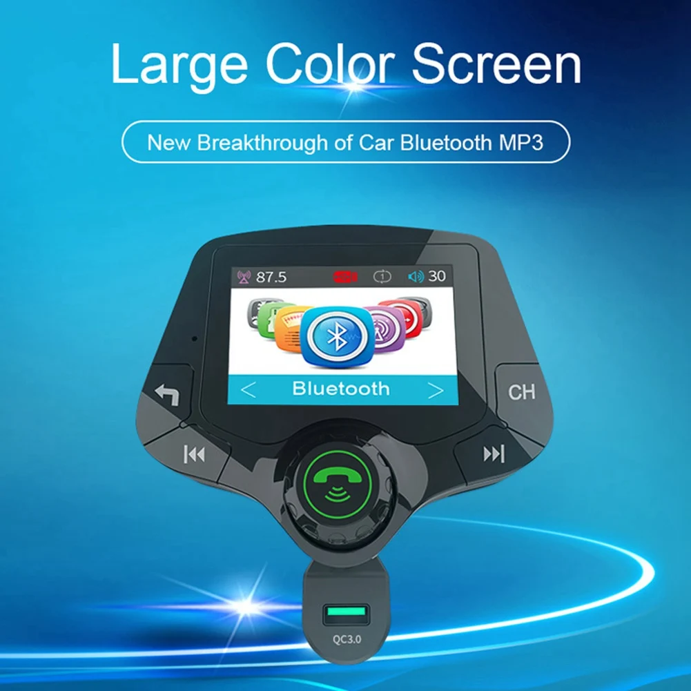 G24 Bluetooth 5.0 Car Kit Handsfree FM Transmitter QC3.0 Car Charger 2.0 Inch LCD Display AUX Audio Receiver MP3 Player