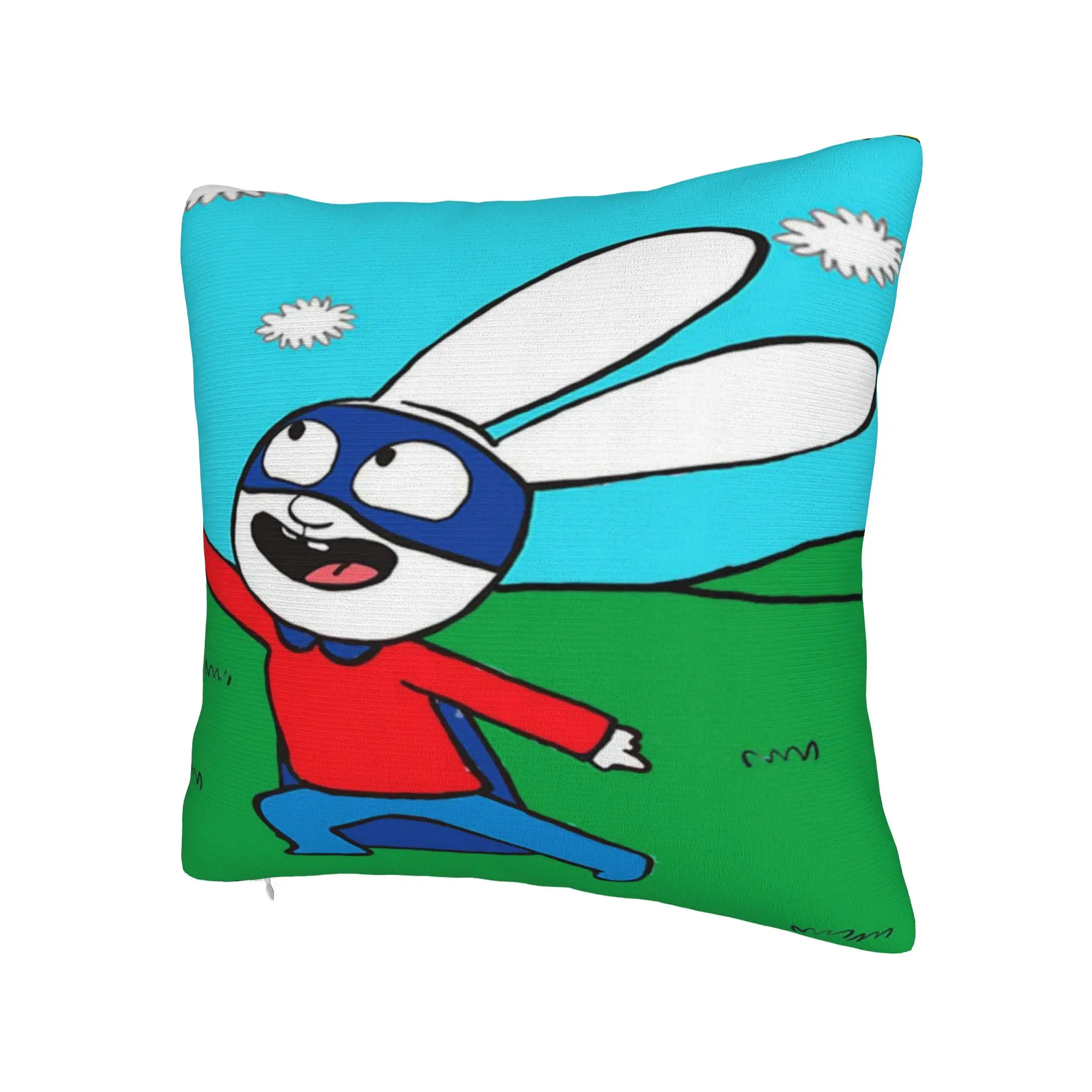 S-Simon Super Rabbit Pillow Case  Cute Funny Pillow Cover Print Pillowcases For Wedding Party Home Decor