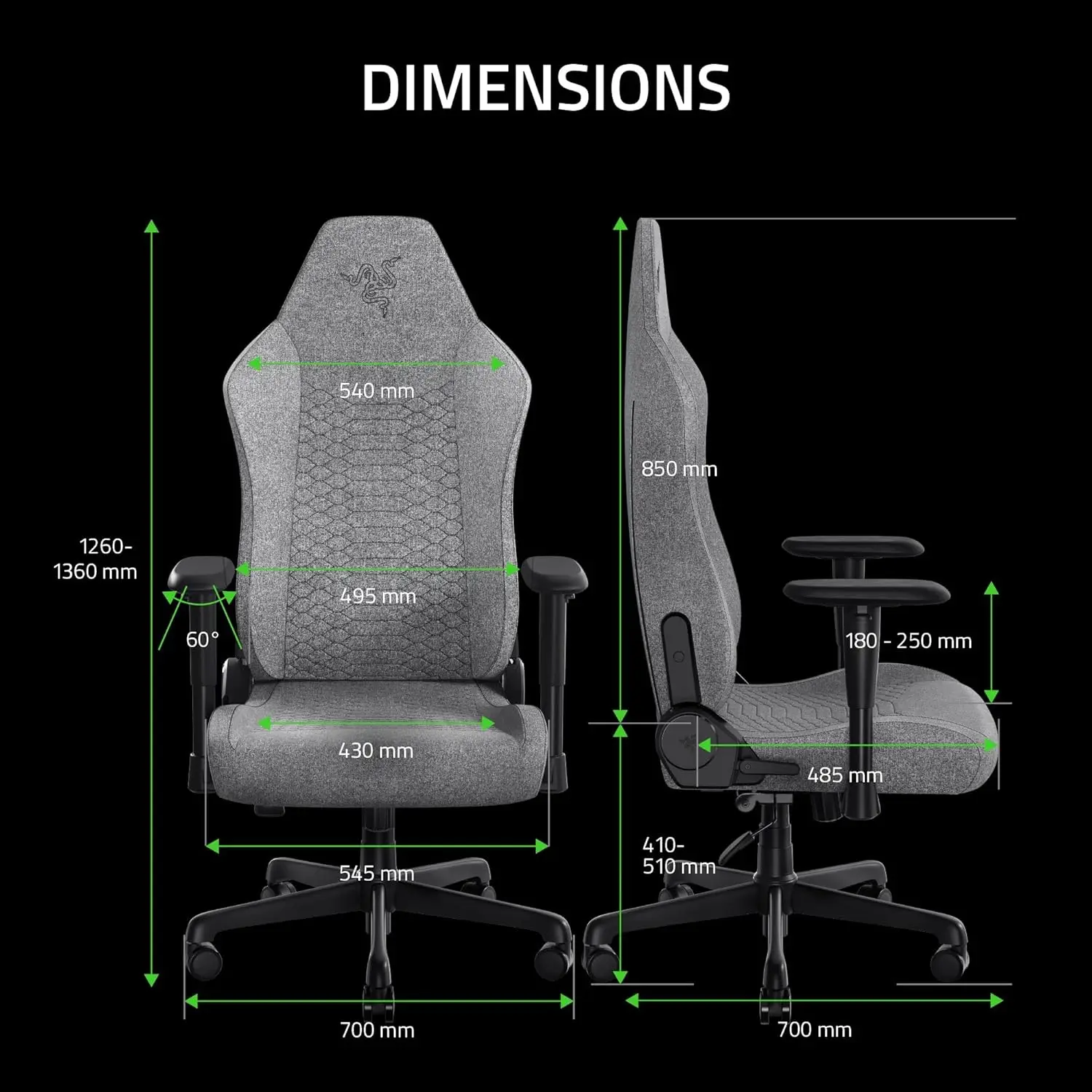 Ergonomic Gaming Chair with Built-in Lumbar Support, Adjustable Recline, and Plush Fabric - Light Gray