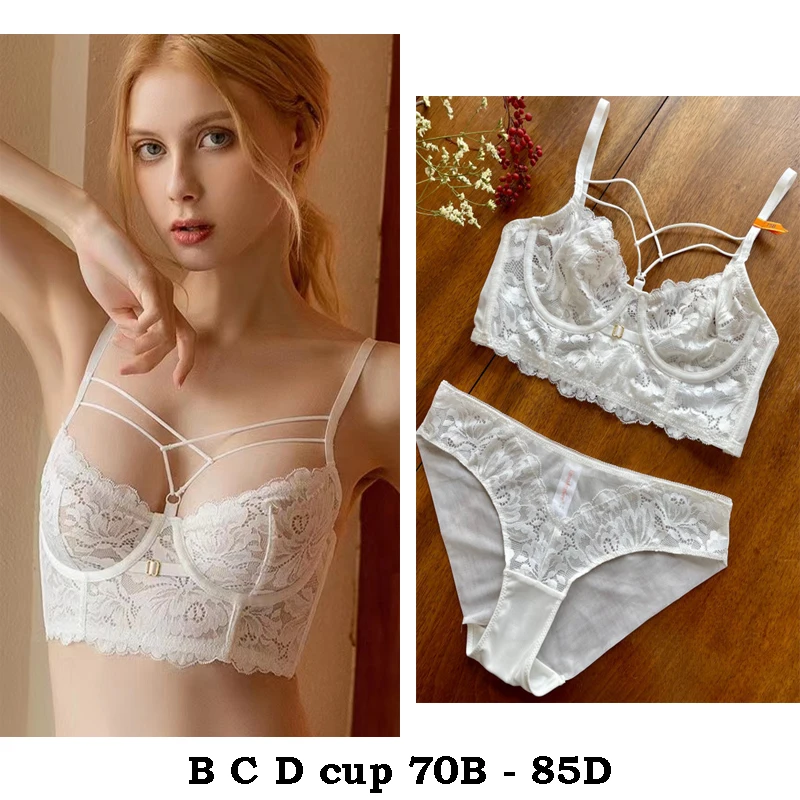 Hoge Kwaliteit Sexy Vrouwen Bh 'S En Korte Set Push-Up B C D Cup Kant Comfortabele Draad Zomer Lingerie Ondergoed Zwart Wit Oranje