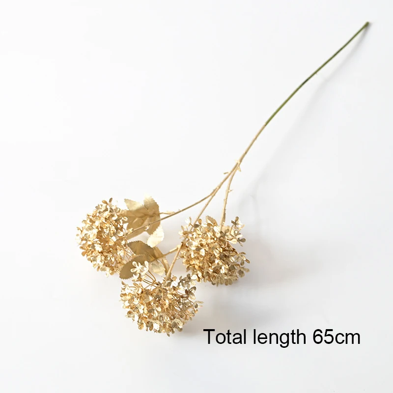 Golden Imitation Flowers False Flower Bouquet Eucalyptus Ginkgo Leaf Loose Tail Anemone Reed Phalaenopsis Bamboo Leaf Wholesale view 5