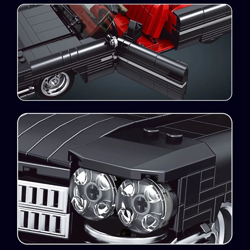 Stampo Re 10012sCool Brick House Cadillero Muscle Car Giocattolo per bambini Figurina educativa Blocchi di costruzione Auto giocattolo alla moda