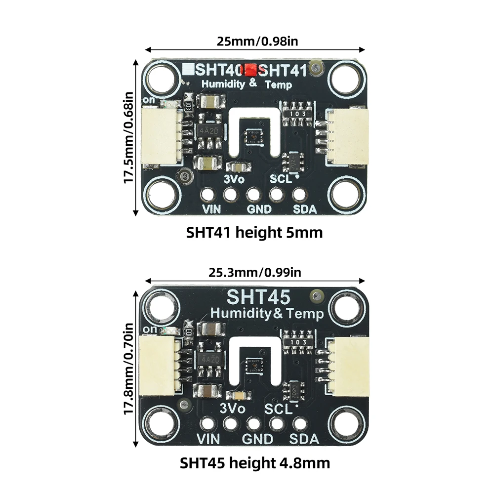 SHT41 SHT45 Temperature and Humidity Sensor Modules, Compatible with STEMMA QT/Qwiic, Suitable for Laboratory Data Acquisition
