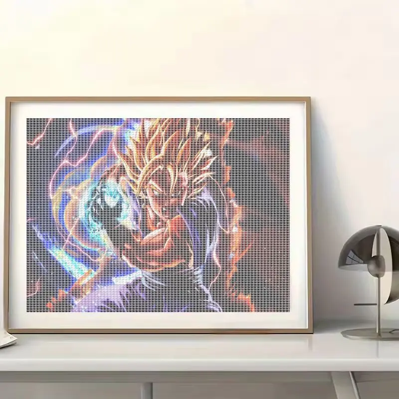 ชุดภาพวาดเพชร DIY แบบเต็มผืน 5D 1 ชิ้น - ลายตัวละครอนิเมะดราก้อนบอล Z โกคู ซูเปอร์ไซย่า - ขนาดใหญ่ 40x50 ซม. คริสตัลเพชร
