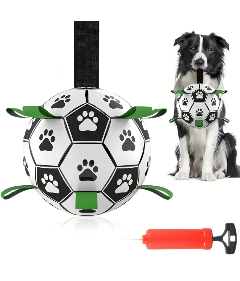 

Damaly,Interactive Dog Soccer Toy with A Grip Ring, Durable Water Ball for Dogs, Dog Chasing and Playing Toy, Without Battery