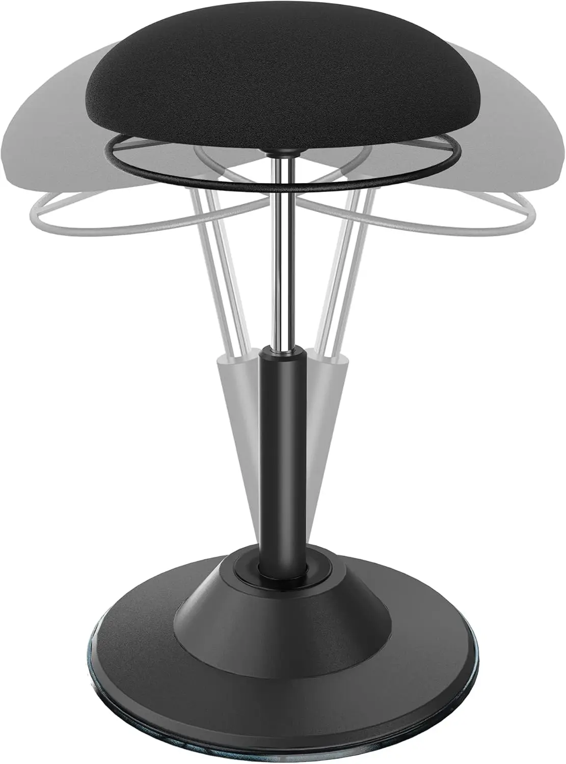 Black Adjustable Standing Desk Chair for Home Office, Active Sitting, 360° Swivel, Core Strength & Posture