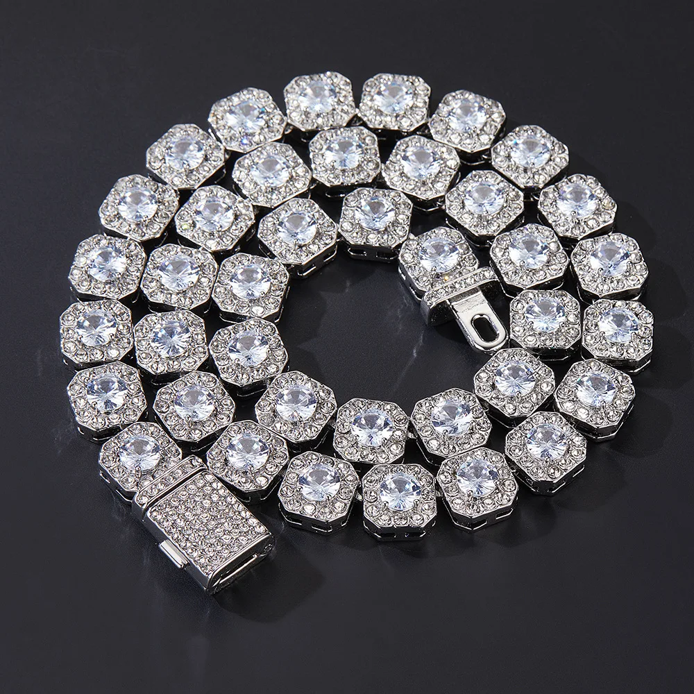 HipHop 11MM Tennis Chain Zircon Iced Out Bracelet Necklace Men Fashion Color Tennis Jewelry Chains Women 20inch Choker Punk Gift