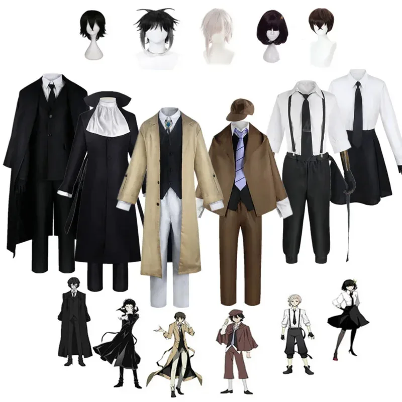 

Bungo Stray Dogs Chuya Nakahara Dazai Osamu Akiko Yosano Butterfly Cosplay Male Men Girls Woman Uniform Costume Anime Clothes