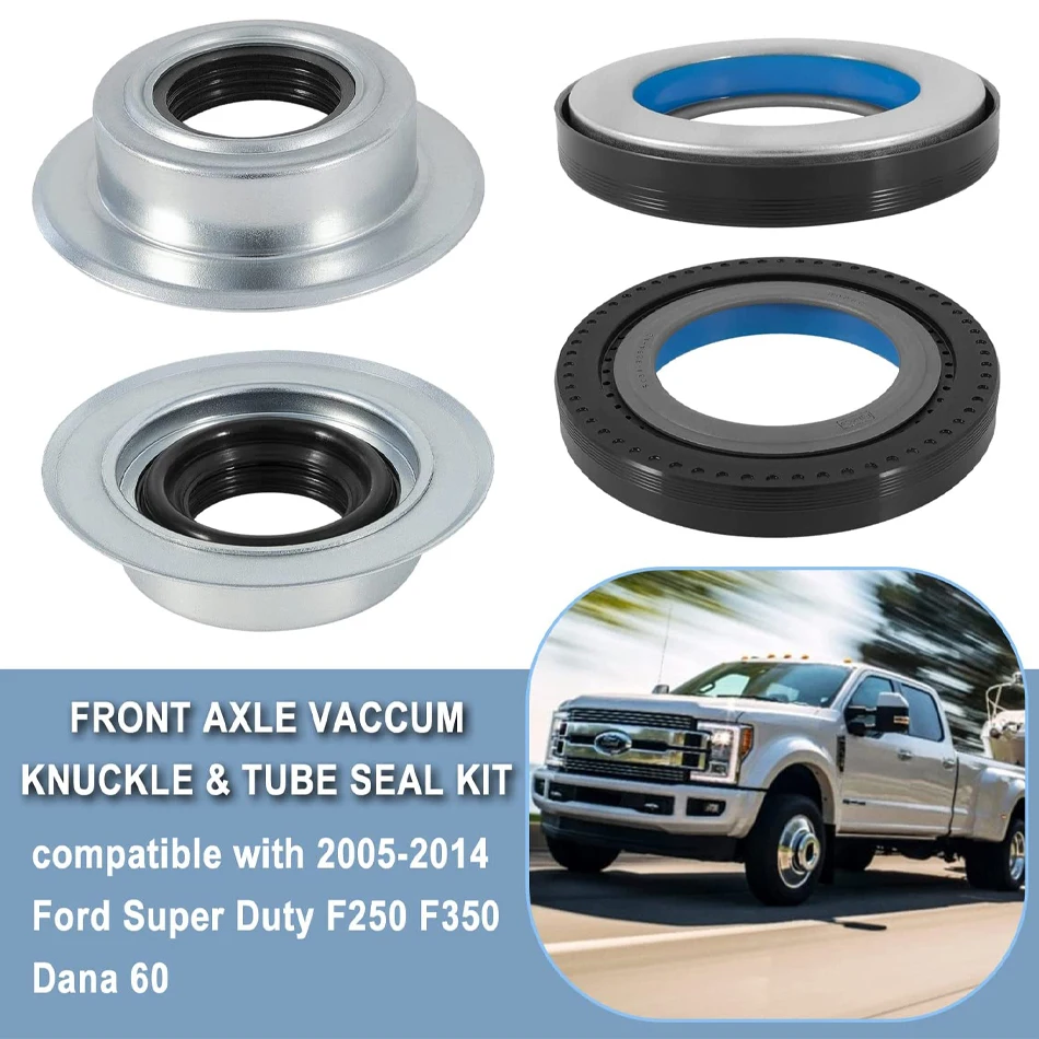 TM Front Axle Vaccum Knuckle Seal & Hub O-Ring and Dust Seals Kit for 2005-2019 Ford Superduty F250 F350 F450 F550 Dana Super 60