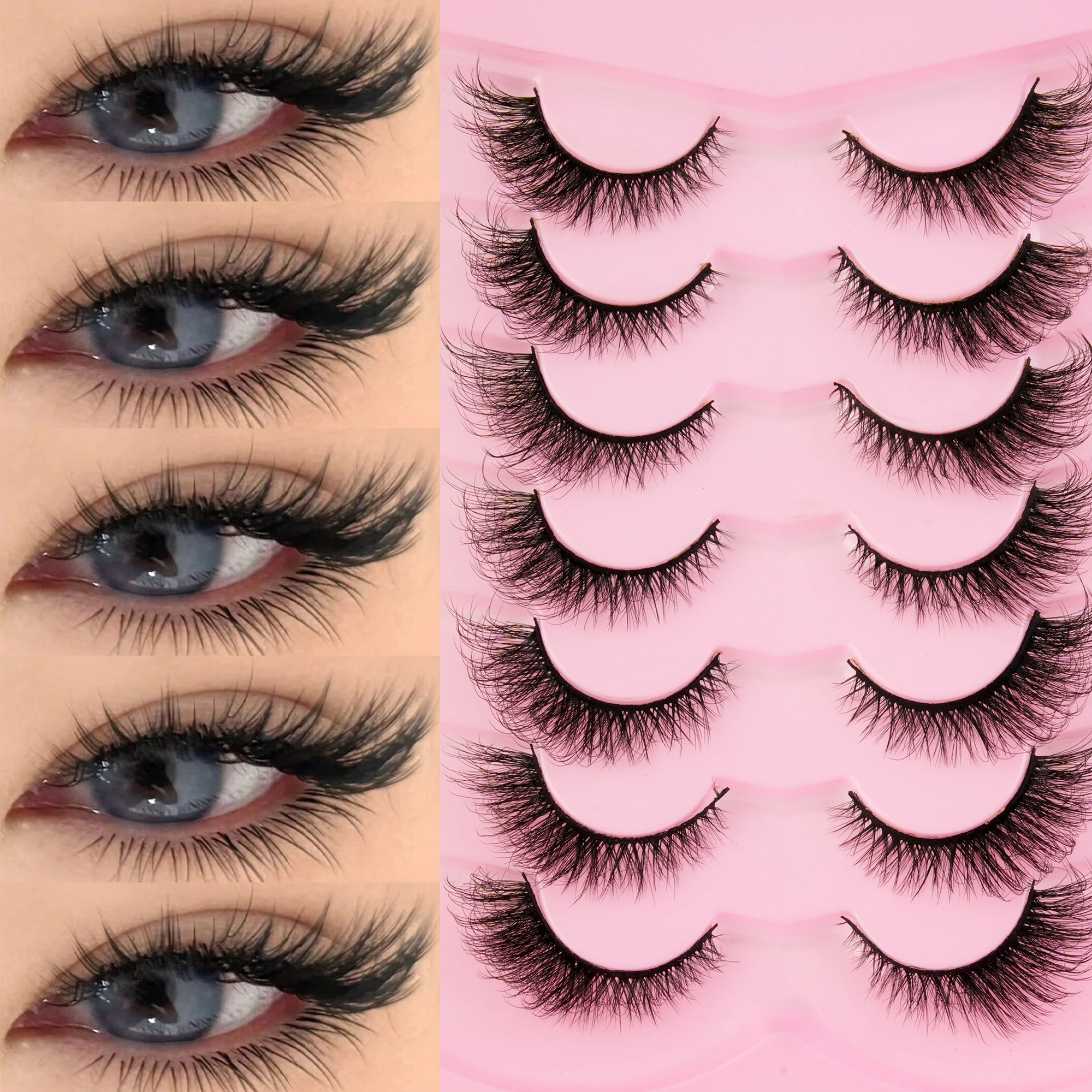 Faux Mink Lash - 7 paar Russische volume-wimpers, zachte, pluizige