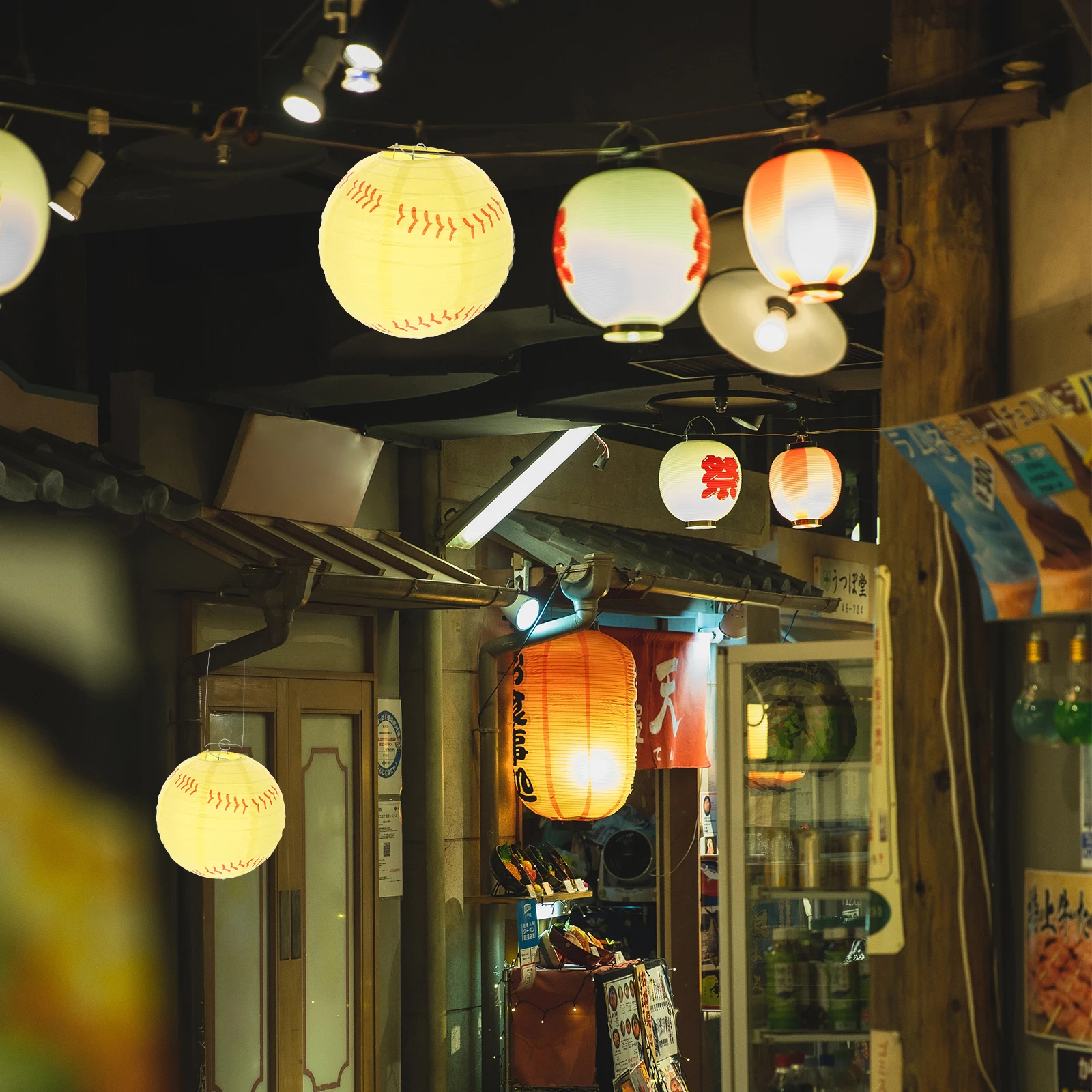 

6pcs Baseball Paper Lantern Decor Easy Install Festival Party Home Decoration Warm Atmosphere