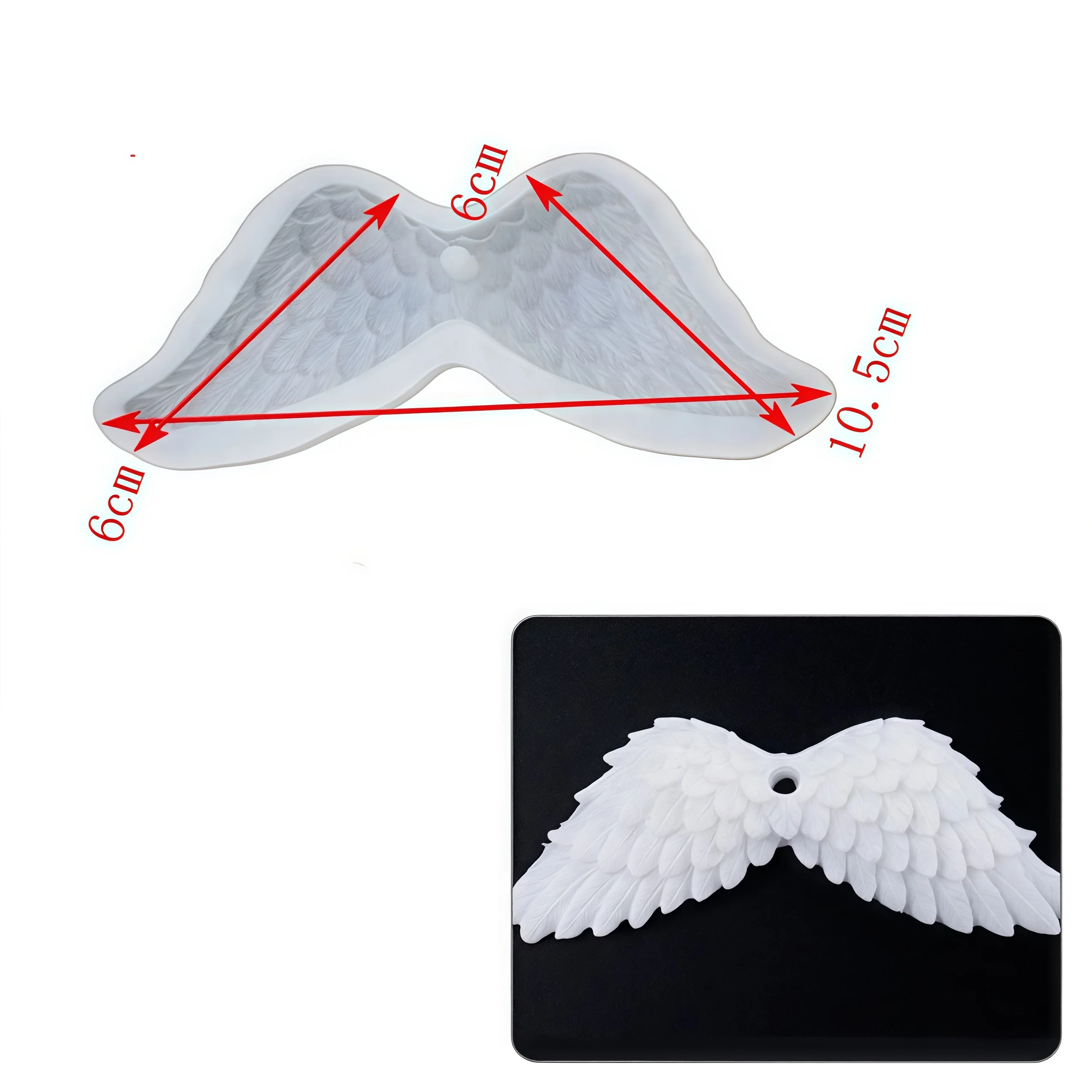 DIY Angel Wing Pendant Gypsum Silicone Mold Feather Pendant Aromatherapy Car Decoration Baking Tool Resin Mold