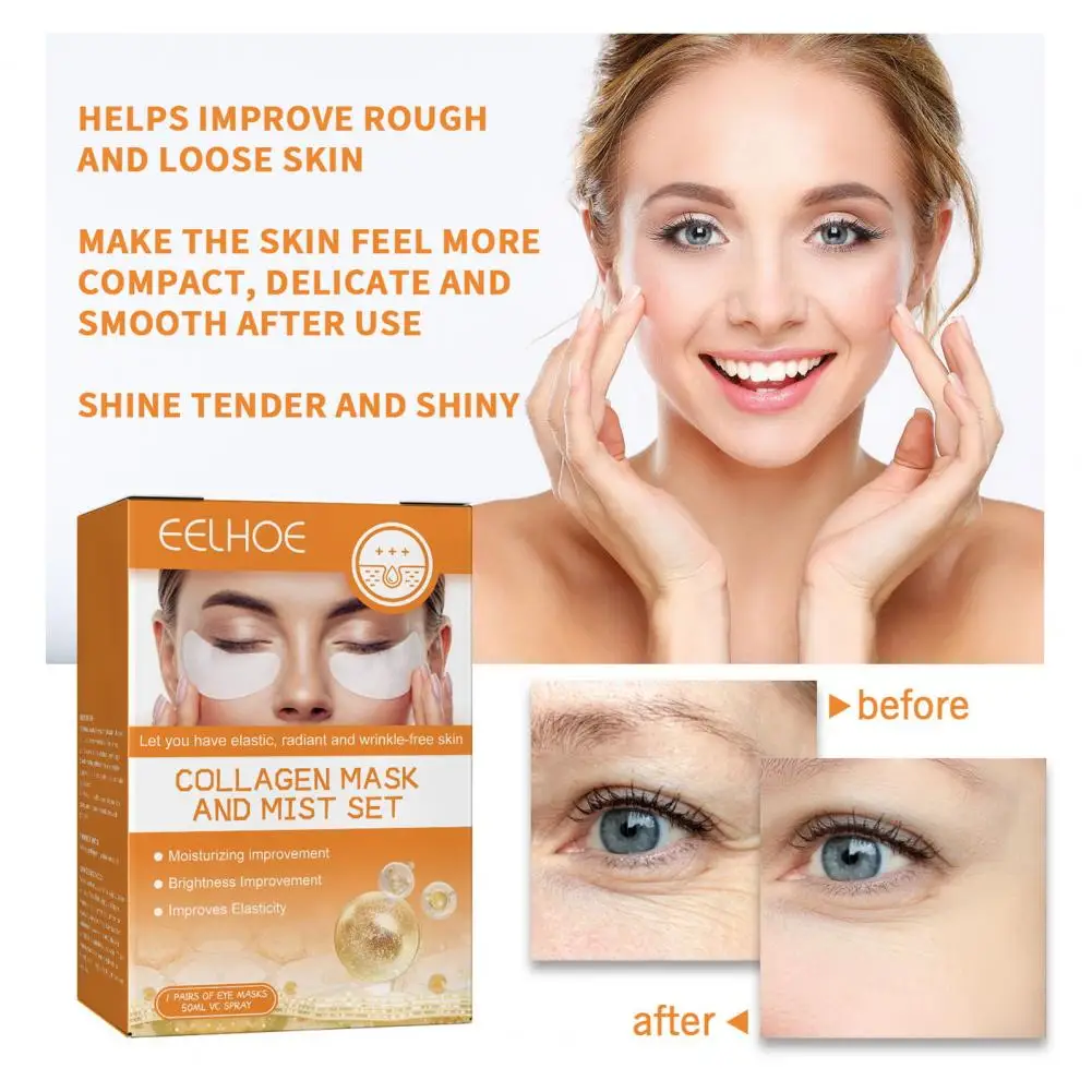 Eye Patches Spray Brightening Moisturizing Collagen Ingredient Safety Anti-aging  Helpful Collagen Eye Masque Spray