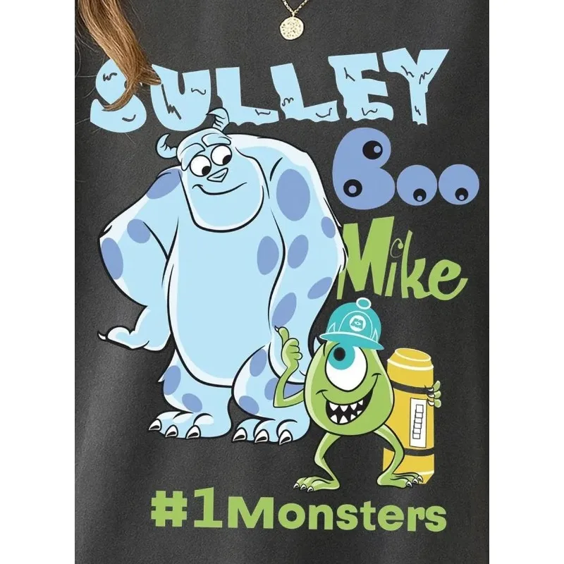 قميص Monster Inc، قميص Pixar، قميص عيد ميلاد Monsters Incs، قميص مايك وسولي، قمصان ديزني للأطفال، تي شيرت كبير الحجم