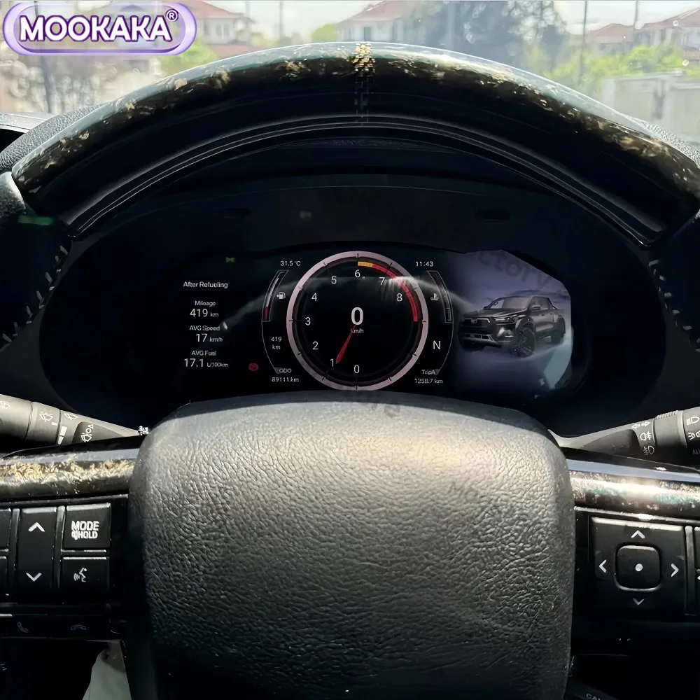 Car dashboard Carplay For Toyota Hilux Fortuner 2016~2024 LCD Instrument Digital Cluster Dashboard Panel Linux Speed Meter