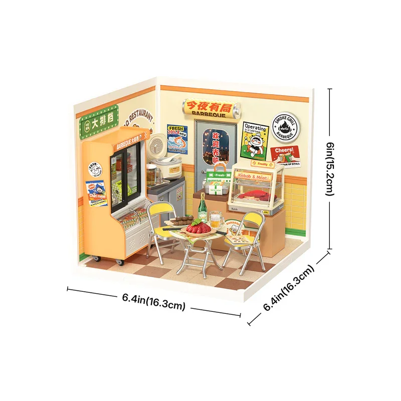ROBOTIME Kit De Casa Miniatura Con Luces LED – Restaurante De Hot Pot Con Pandas, Compatible Con Otras Series, Regalo Creativo Para Adultos Y Niños