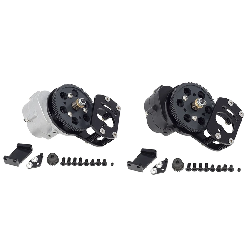 Metal Single Speed Transmission With Motor Gear Mount For 1/10 RC Track Car RC4WD D90 II D110 Gelande 2