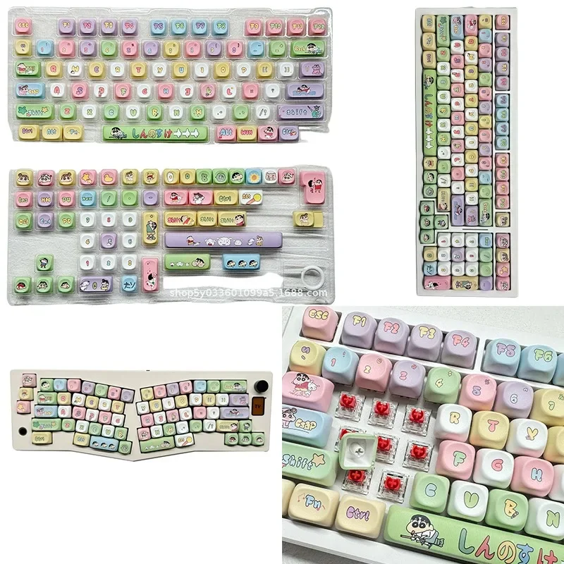 

128 Key Crayon Shinchan Personalized Keycap Anime Keycap Cross Axi Mechanical Keyboard Keycap Universal Accessorie Birthday Gift