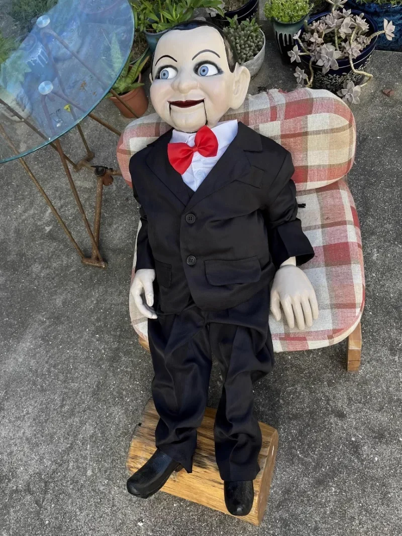 handmade ventriloquism eyes and mouth movable wooden figure store decoration ornament