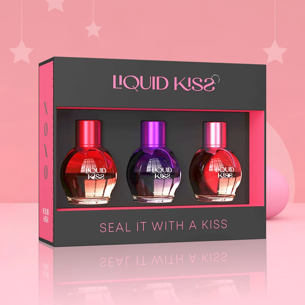 Liquid Kus Vrouwen Parfum Cadeau Set Voor Vrouwen Eau De Parfum Spray Geur Cadeau Sets Voor Al Uw X En O 'S 3 Stuks 3.4Oz