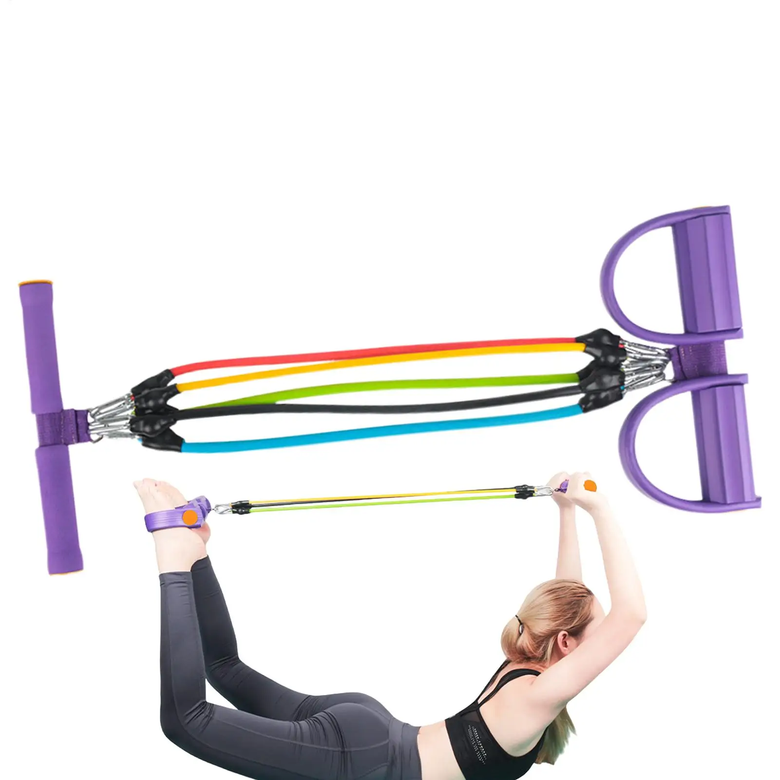 

Pedal Ankle Puller Multifunction Tension Rope Adjustable Non Slip Elastic Equipment For Home Slimming Training Fitness