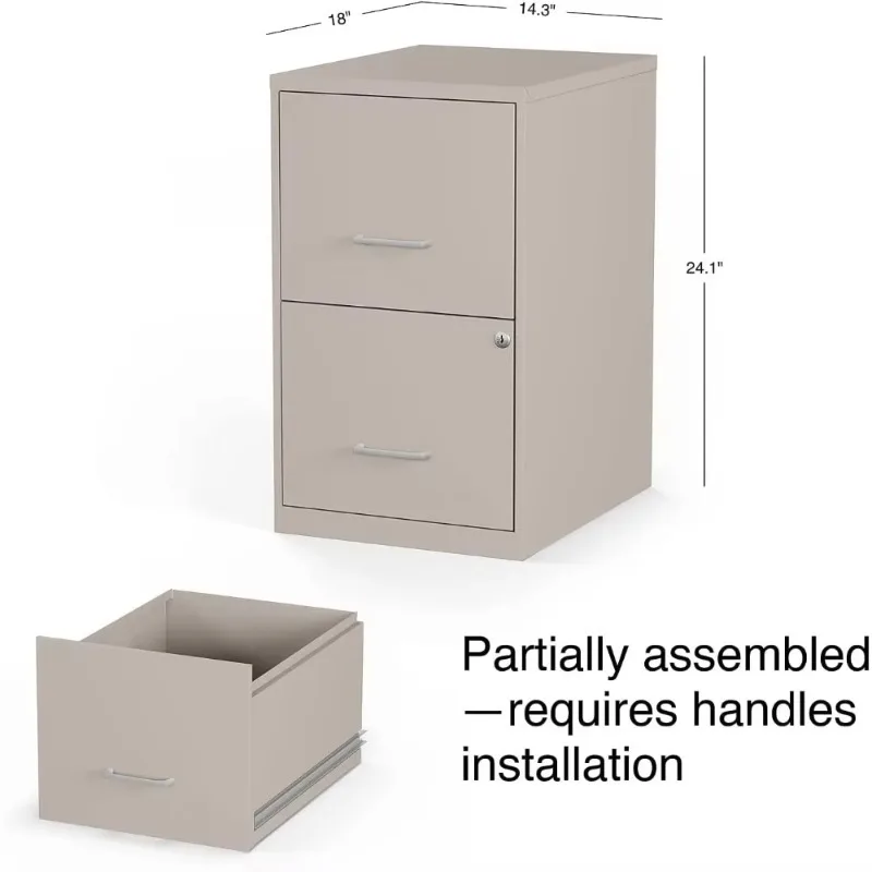 

Filing Cabinet, Vertical File Cabinets with Equipped with double drawers, 18-Inch D Filing Cabinets (24.1"H x 14"W x 18"D)