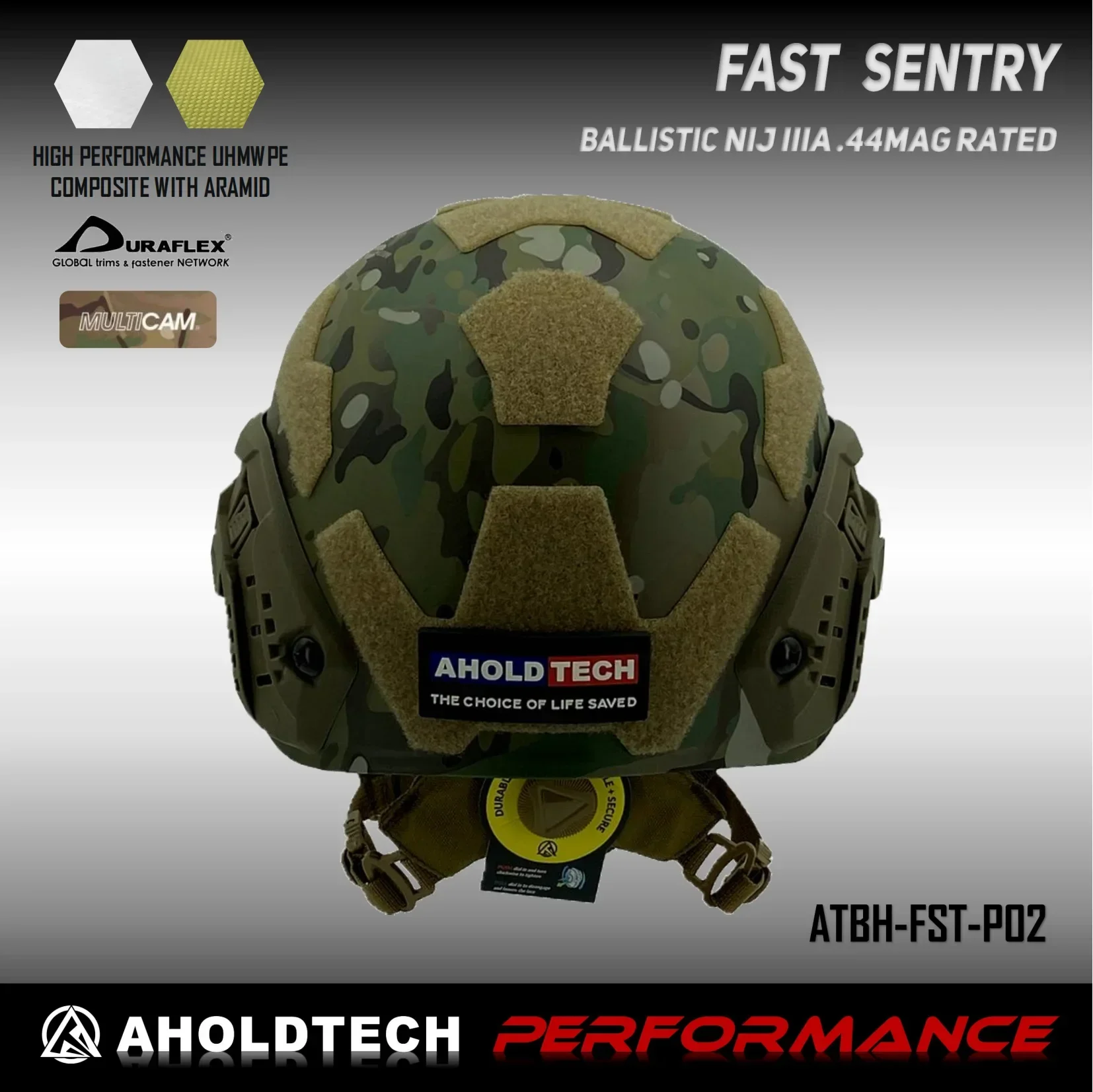 Aholdtech Bulletproof Helmet Tactical Performance FAST SENTRY Mid Cut Aramid+PE Ballistic NIJ 3AIIIA CAM FIT BOA Dial EPIC Liner