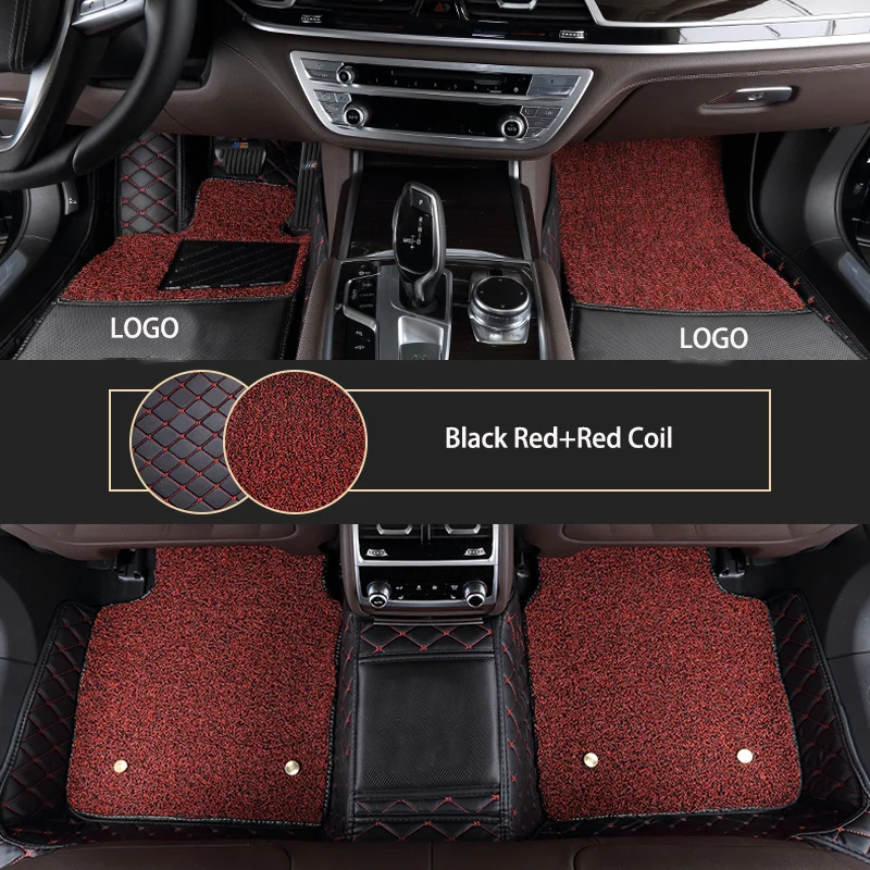 Custom Double Layer Leather Colorful Car Floor Mat for SsangYong G4 Rexton 2017-2024 Auto Carpet Syling Interior Parts