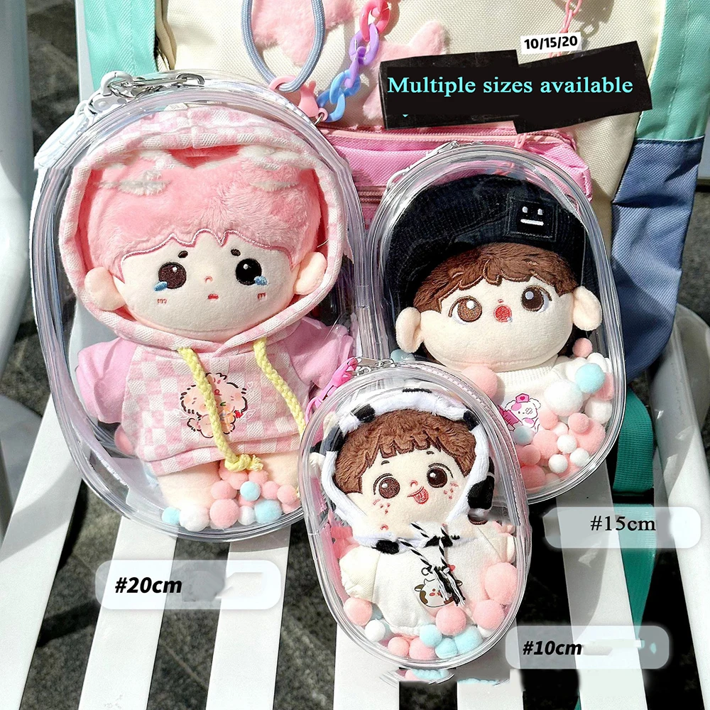 Mini Mystery Bag Keychain Transparent Doll Bag Storage Pouch Glitter Clear Pouch Bag Pendant PVC Dustproof Thickened Portable