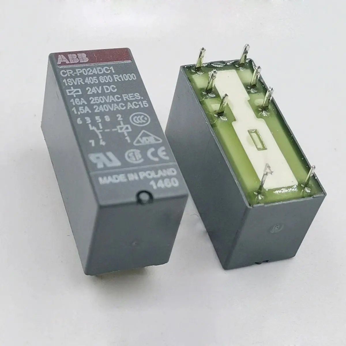 1SVR405600R1000 CR-P024DC1 10038809 Pluggable interface relay 1c/o, A1-A2=24VDC, 250V/16A