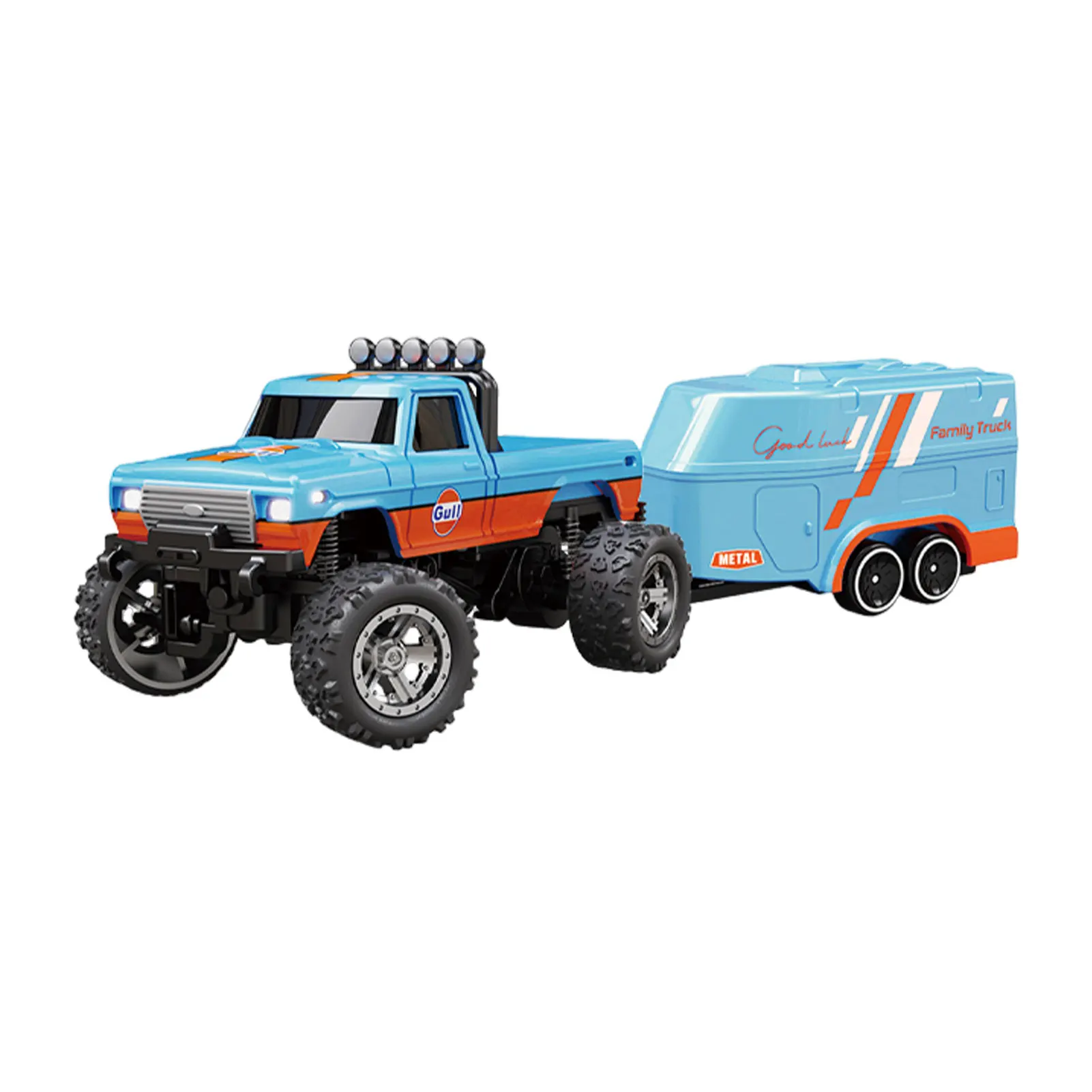 

Mini Rc Monster Car 4GHz Remote Control Truck And Trailer Rechargeable Alloy Housing USB