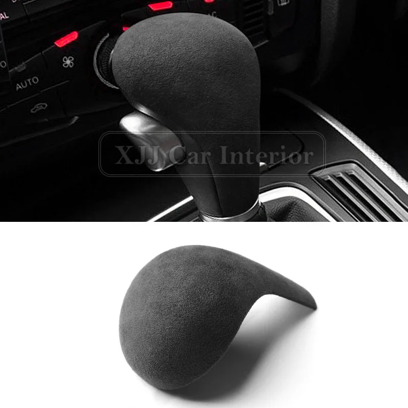 For Audi A4 A6 Q5 Q7 2005-2012 Car Interior Accessories Center Console Gear Knob Shift Cover Trim Protective Shell Suede Wrap
