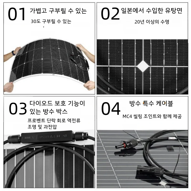 GGJ 60W/40W/20W Solar Panel 18V 12V Flexible Solar Panels Solar Cell PV Panel with 30A Controller Camping RV Supplies Power Bank