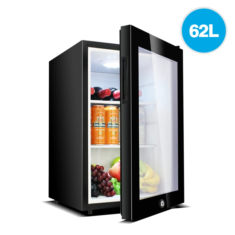 62L/95L Refrigerator Home Appliances Small Size Freezer / Mobile Home Fridge Freezer / Mini Bar Fridge with Glass Door