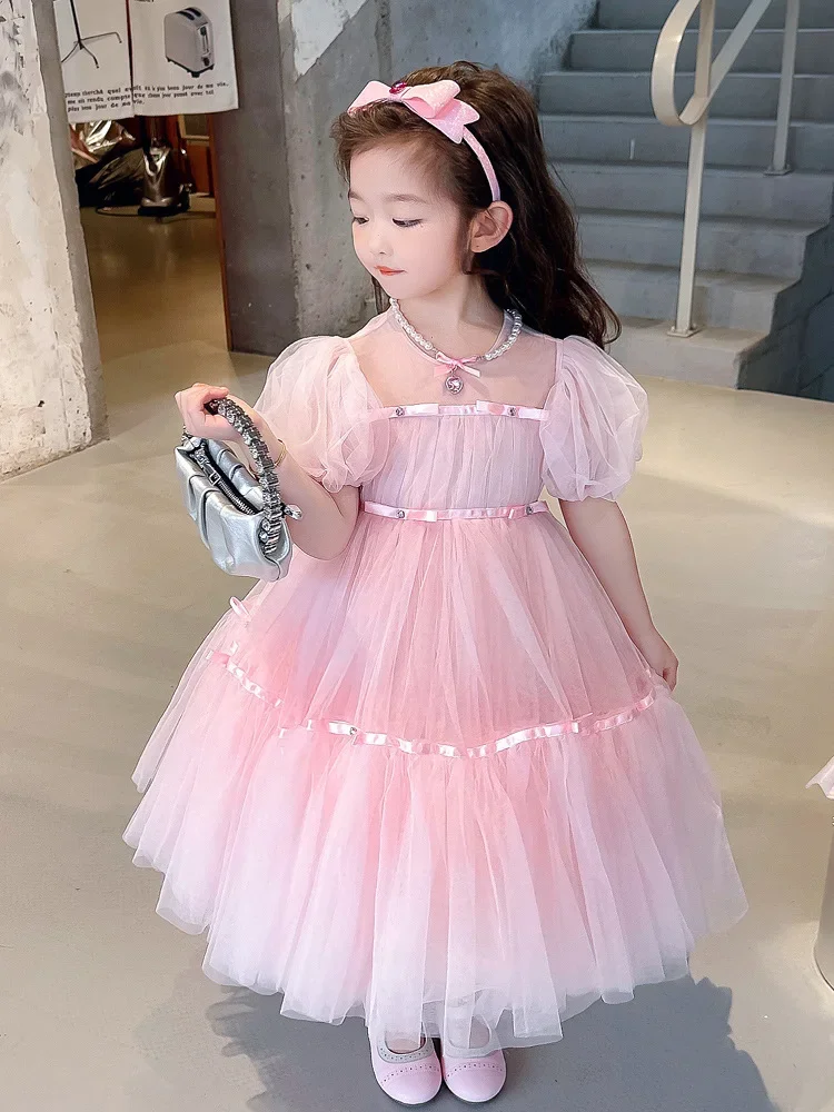 children's casual dresses AiLe Rabbit Summer Style Lace Girls Dress Baby Girls Clothing Vestidos Infantis Toddler Girl Clothing of course Elladie kids Tween Girl Solid