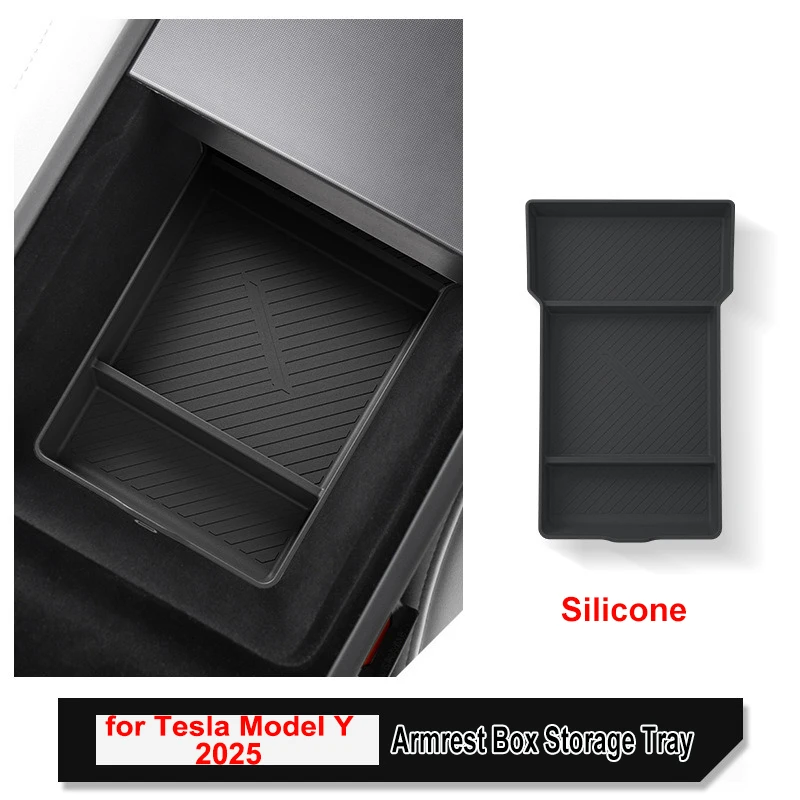 For Tesla New Model Y L Juniper 2026 Center Control Armrest Storage Organizer Box Sunglasses Phone Holder Tray YL Accessories image 5