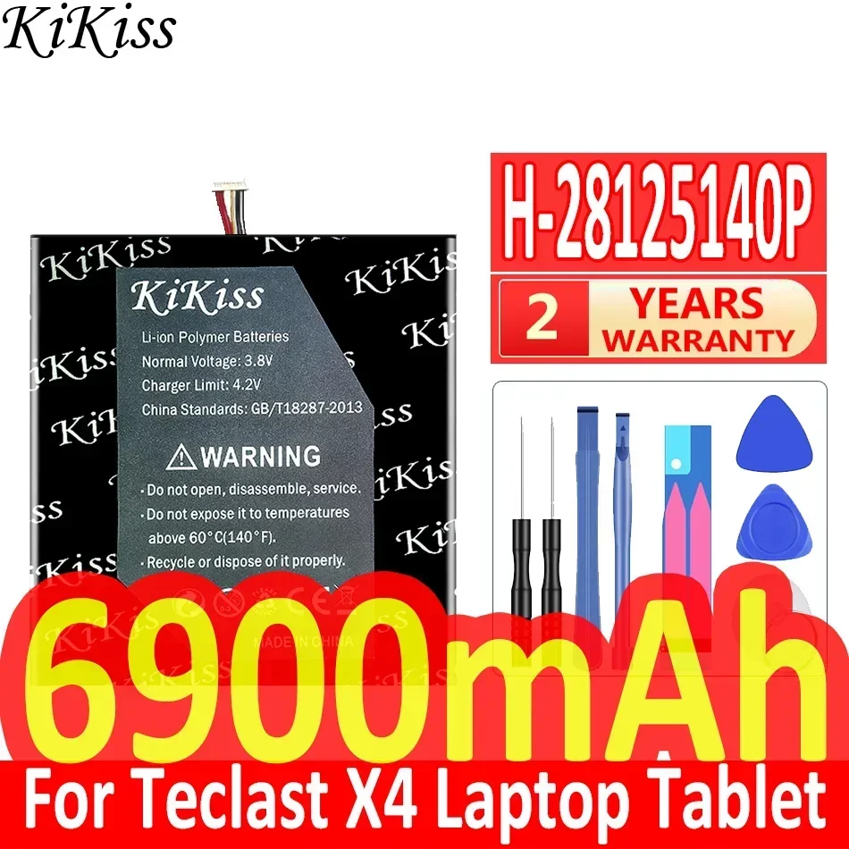 

6900mAh KiKiss Powerful Battery H-28125140P H28125140P For Teclast X4 Tablet PC 7 Wire Plug Laptop Batteries