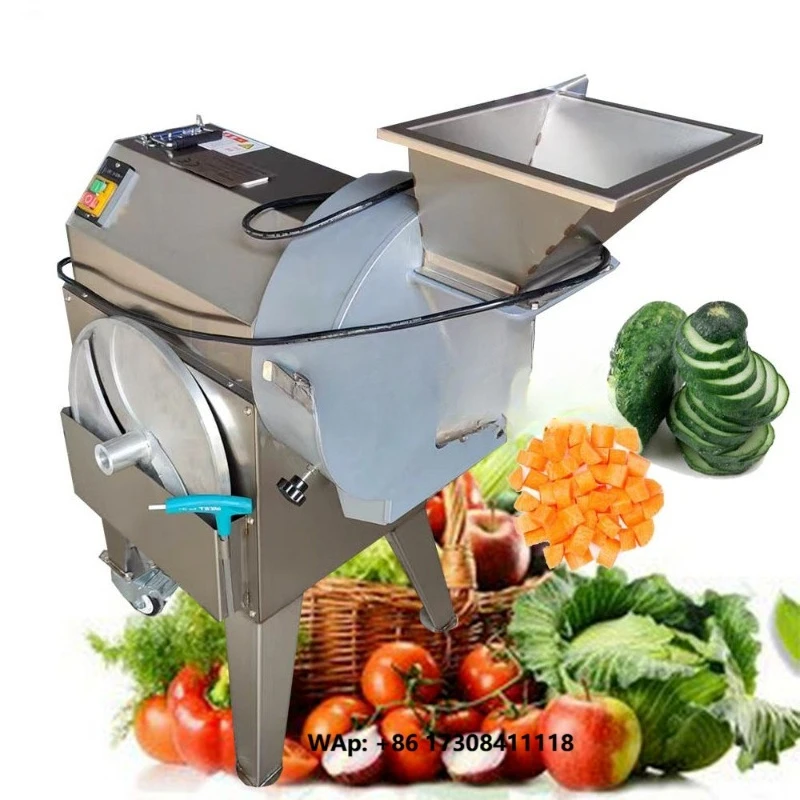 Commercial Stainless Steel Multifunctional Vegetable Fruit Cutting Machine Cucumber Shreds Potato Radish Cube Slicer Cutting