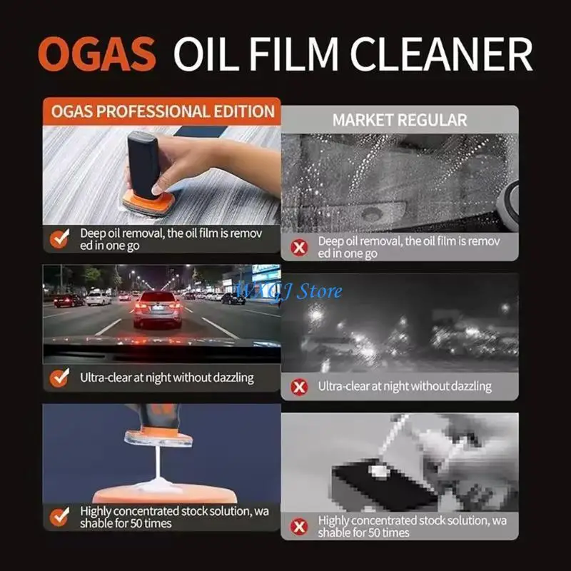 

37JE High Performances Glass Cleaning Paste Boosts Night Rain Visibility for Vehicles