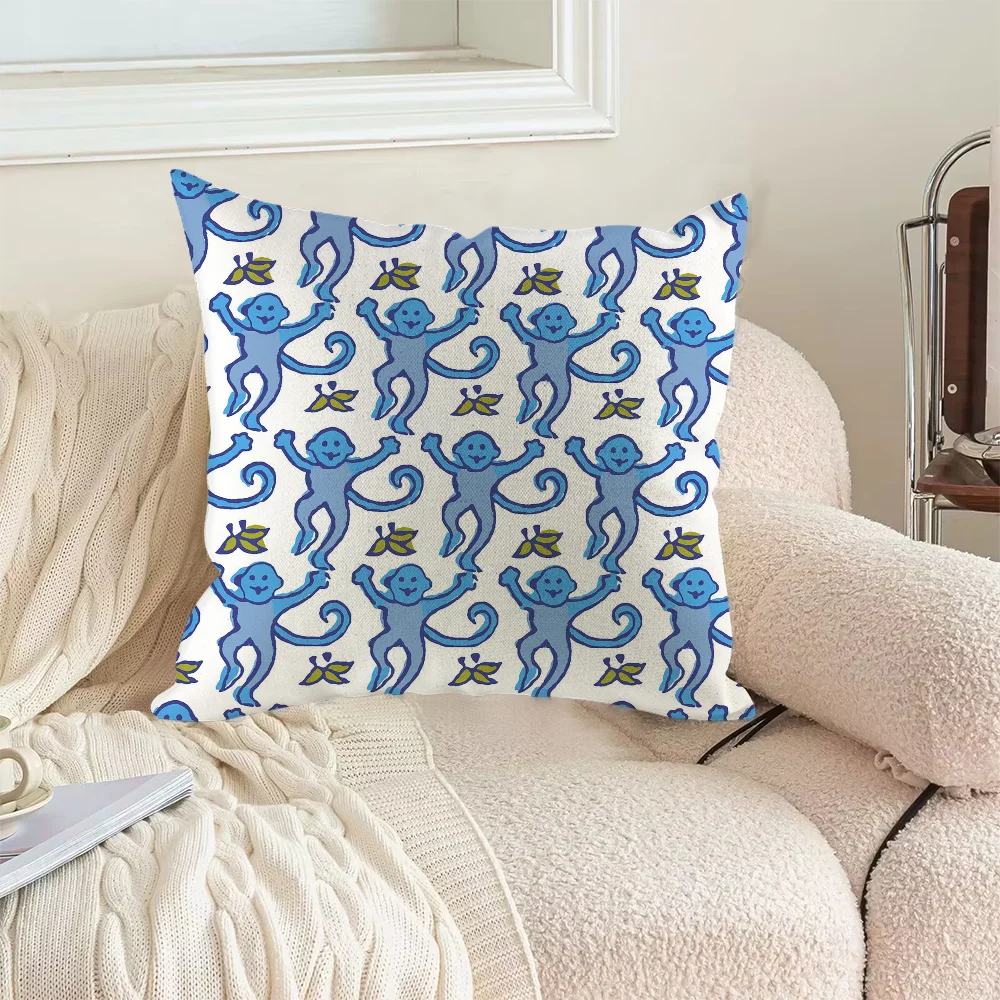 

Preppy Monkeys High Quality Luxury Cushion Cover for Pillow Decorative Pillowcase Room Decorating Items Ornamental Pillows Home