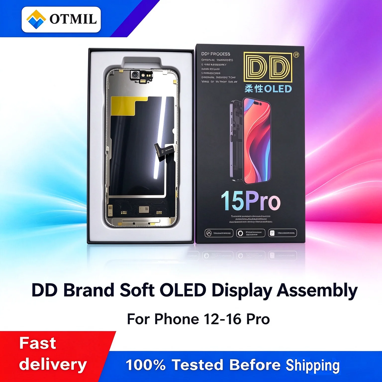 DD OLED Display For iPhone 12Pro 13Pro 14Pro 15Pro 16 Pro Replacement Touch Screen Digitizer Assembly With Repair Tools