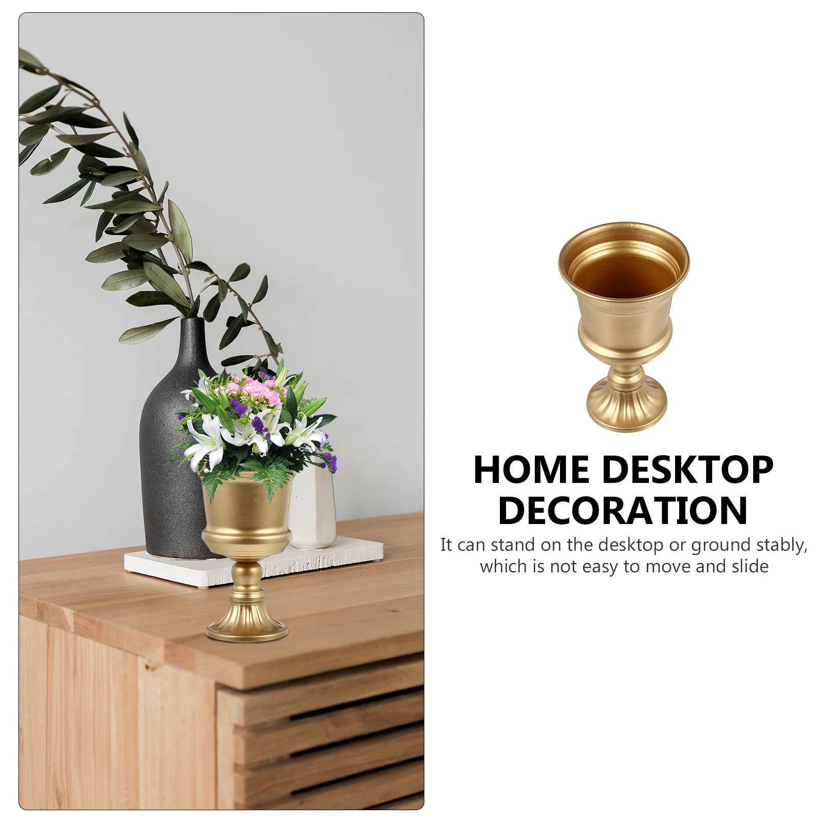 

1Pcs Iron Flower Pot Strong Sturdy Metal Vase for Fresh Dried Flowers Home Garden Decoration Desktop Ornament Wedding Floral