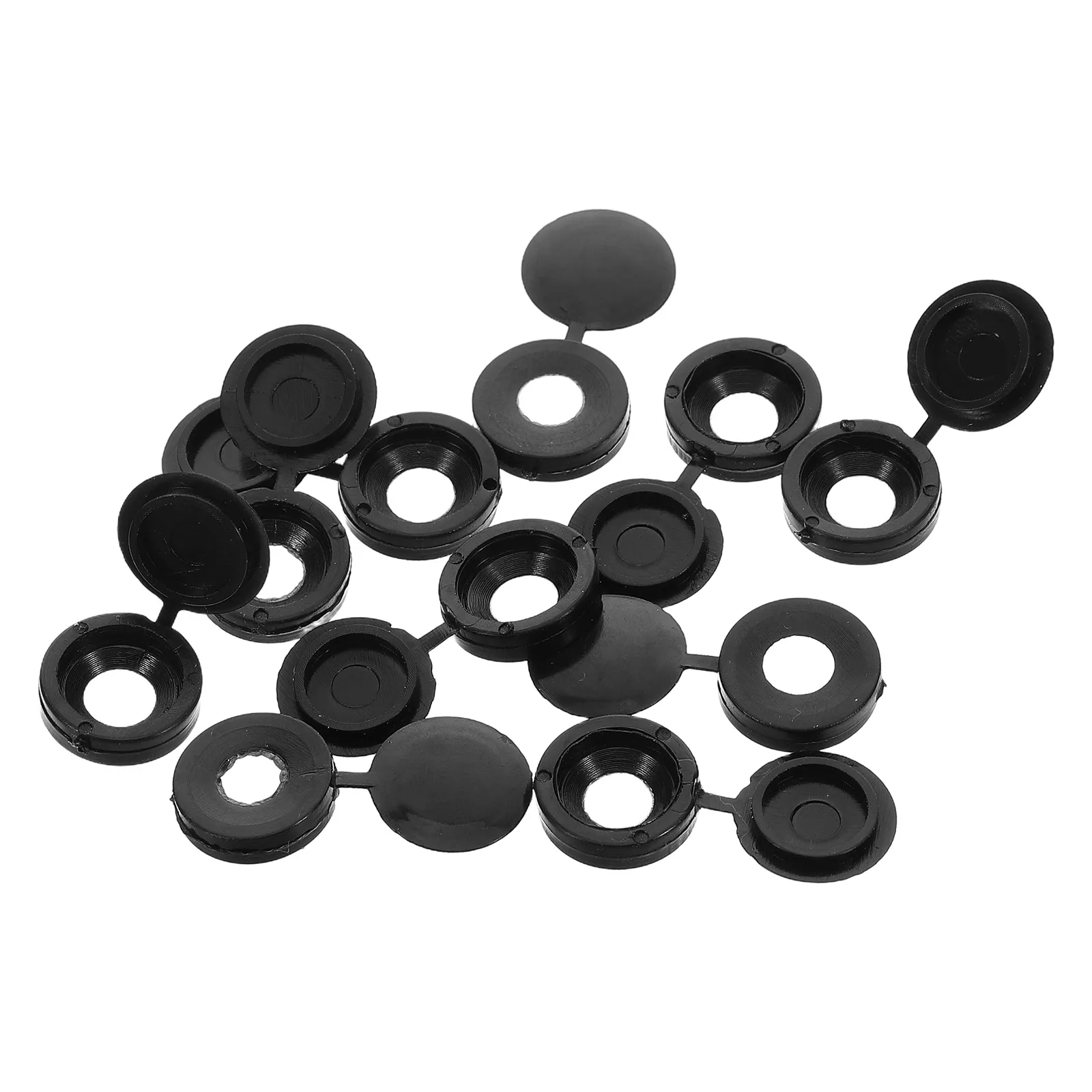 

10Pcs Automotive Decorative Black Hinged Screw Caps Plastic Protective Folding Screw Head Covers for Car Interior Exterior
